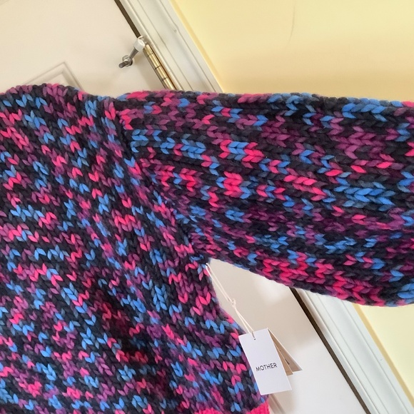 MOTHER The Bell Sleeve Pullover Sweater Alpaca Wool Multi Colored SZ M - Picture 4 of 14